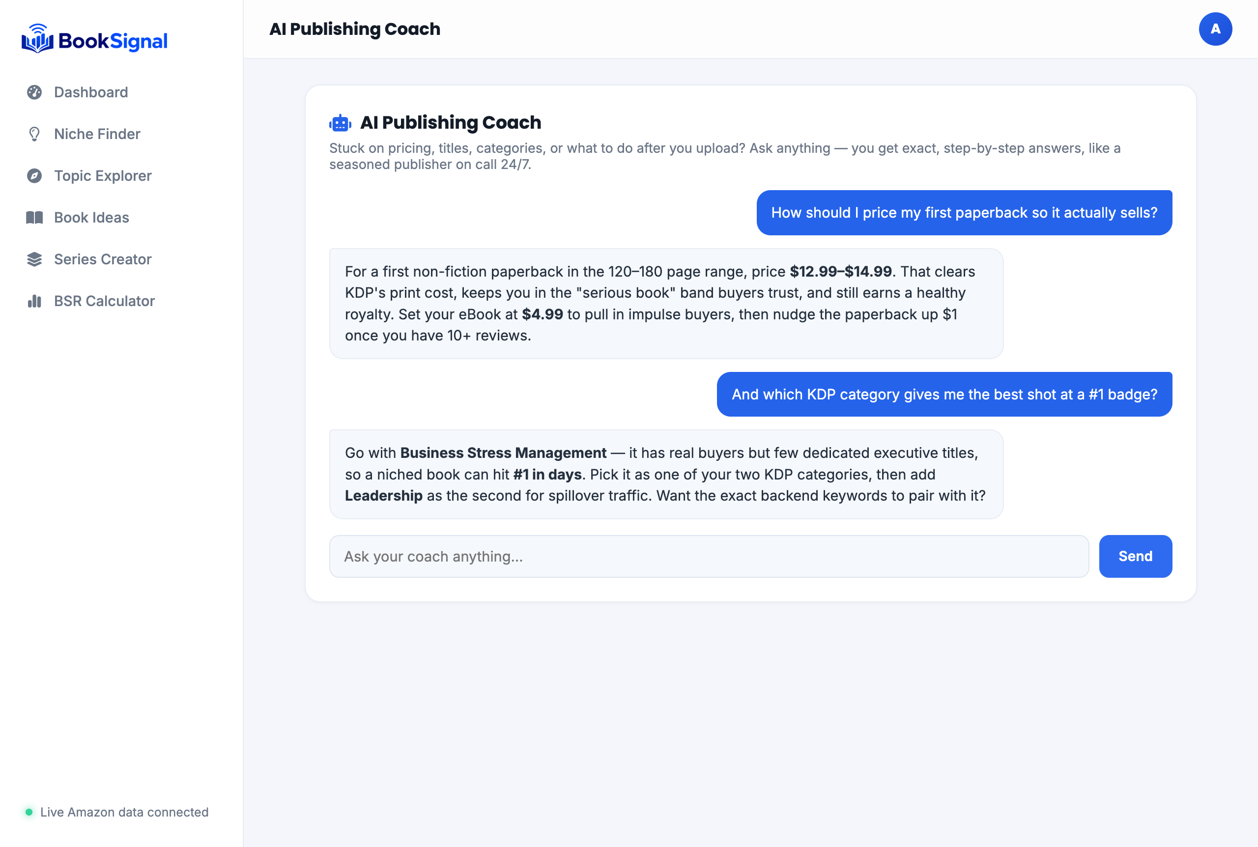 BookSignal AI Publishing Coach
